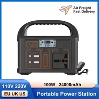 New 100W Portable Power Station Power Generator 110V 220V LED Light Emergency Solar Power Bank for Outdoor Camping Travel