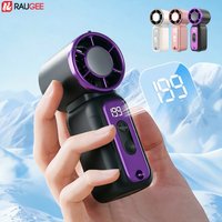 Mini Handheld Fan Portable Hand Fan USB Rechargeable Small Pocket Fan Outdoor Cooling Fan with LED Lighting and Digital Display