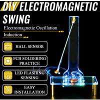 DIY Electromagnetic Swing Experimental Electronic Kit Supply with LED Flashing Sensing DIY Electronic Kit Soldering Practice 5V