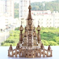 Puzzle 3D en bois, Kits de maison de construction de la cathédrale de Saint Basil, modèle de Villa de château, jouets de bricolage pour adolescents, cadeau pour enfants