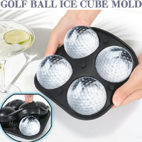 Large Silicone Golf Ice Cube Tray with Lid Big Round Ice Ball Maker for Whiskey Cocktail Bourbon Easy Release Reusable