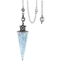Resin 7 Chakra Aquamarines Pendulum Natural Chip Stone Crystal Pendant for Dowsing Divination Healing Pointed Pendulos X224