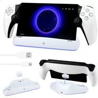 NEW Charging Dock Station for PS5 PlayStation Portal 7 RGB Light Modes Console Charger Stand with Tri-Protection Safety Charging