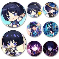 Genshin Impact Badge Wanderer Game Figure Brooches Cartoon Cosplay Exquisite Enamel Pins for Backpack Jewelry Accessories Gifts