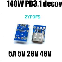 140W 5A USB TYPE-C PD Decoy PD3.1 Triggers 5V 28V Notebook Power Supply PD TO DC Adapter DATA Cable Connection Charging Module