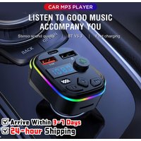 FM Transmitter Bluetooth-Compatible 5.3 Support TF Card U Disk Cell Phone Charger Hands-Free MP3 Player Radio Car FM Transmitter