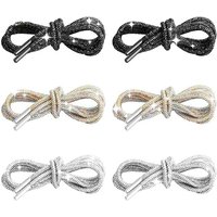 1 Pair Sparkling Rhinestone Shoelaces Diamond Crystal Strings Shiny Shoe Laces For Sneakers Boots Clothes DIY Drawstring Strap