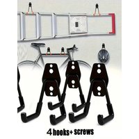 AliExpress NONE Heavy Duty Metal Hook Garage Organizer Wall Mount Bicycle Hanger Hooks Wall Mount Anti-slip Storage Hook For Ladders Garden Tool