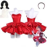 Anime Kirigoe Mima Cosplay Costume Red Dress Adult Carnival Uniform Perfect Blue Role Playing Outfit Set Halloween Party Clothes