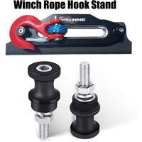 Half-Linked Winch Hook For 3/8 1/2 Clevis Slip Aluminum Alloy Car Winch Rope Hook Stand Steel 10" Bolt Mount Black