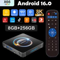 Android 16 Smart TV Box X66 8GB + 256GB Rockchip RK3528 Google Assistant 8K vidéo Bluetooth5.4 lecteur multimédia décodeur très rapide