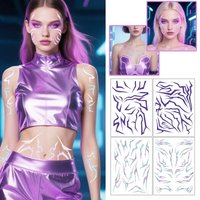 4PCS Adorable Fantasy Anime Temporary Tattoo Set for Cosplay Birthday Party - Waterproof Skin Art Stickers for Teens