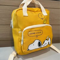 Snoopy canvas backpack, lightweight and portable handbag, suitable for preschool boys and girls, cute cartoon schoolbag with poc