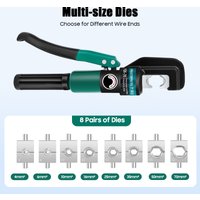 Hand Operated Hydraulic Crimping Tool Hydraulic Crimper 8 Pairs of Dies Professional Pipe Crimping Tool High Crimping Force