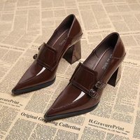 Deep Mouth Small Leather Shoes 2026 Autumn New Women's British Style Pointed Toe High Heels