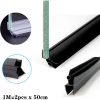 2pcs Waterproof Shower door sealing strips water stopper Weatherstrip glass shower screen door seal strip 4 to 12mm gap sealer