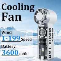 Portable Handheld Mini Fan, Personal Fan with LED Display, USB Rechargeable, Mini Fan with Lanyard for Makeup, Travel, Outdoor