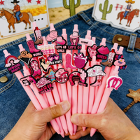 6/16/26pcs pink jeans girl series ballpoint pen, press-type black ink pen, small gift for festival parties
