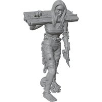 1/24 7.5cm Chain-link resin model, woman who refuses to yield to fate, 3D printed gray statue, DIY doll model, not colored