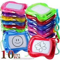 1-10PCS Mini Magnetic Drawing Board Keychain Doodle Pad with Stylus Portable Toy Erasable Writing Board Educational Kids Gift