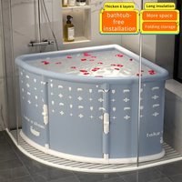 Portable One-Second Foldable Bathtub - Adult & Children's Triangle Bath Bucket Installation-Free One-Click Foldable Design