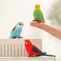 1 Piece Mini Simulated Parrot Bird Animal Model: Cute Budgie, Warm Home Decor & Desktop Ornament