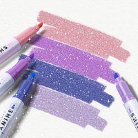 4pcs Metallic Highlighter Pen Fluorescent Glitter Markers Note Taking Shining Pen For Scrapbooking Drawing Art School Supplies