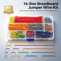Breadboard Jumper Wire Kit with Box 14 Lengths Assorted MB-102 Prototype Breadboard 400 830 Points Solderless PCB Bread