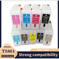 For Epson 3800 3880 T5801 T5802 T5803 T5804 T5805 T5806 T5807 T5808 T5809 Stylus Pro 3800 3800C 3880 Refillable Ink Cartridge