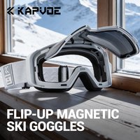 KAPVOE Herren Damen Photochromatische Magnetische Skibrille mit Anti-Beschlag-Skibrille für Erwachsene UV400-Schutz Winter-Snowboard-Brille Neu