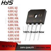10PCS 100% NEW Quality GBU4J GBU4K GBU4M GBU6J GBU6K GBU6M GBU8J GBU8K GBU8M GBU15K GBU25M Rectifier bridge stack, flat bridge