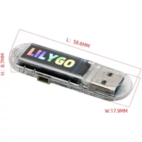 LILYGO T-Dongle-S3 Development Board with 0.96 inch LCD Display, WiFi & Bluetooth Support, TF Card Slot