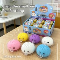 Fun and Cute Puff Bun Wet Pinch Slow Rebound Soft Relieve Anxiety Squeezing Ball Office Stress Relief Tool