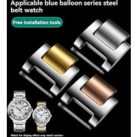 For Cartier Blue Balloon Strap Stainless Steel Watch Section Men's Women's Watch Chain Extension Section with Tools