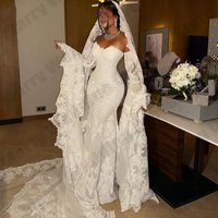 Bohemia Mermaid Off The Shoulder Lace Elegant Wedding Dresses Lace Appliques Brides Gown Customized 2026 robe de mariée vestidos