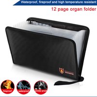 Fireproof Waterproof Transparent Color Organ Folder Office Storage Folder A4 Legal Document Contract Storage Bag