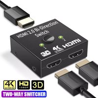 HDMI Adapter Bi-Direction 2.0 Splitter HDMI-compatible 1x2/2x1 Adapter 2 In 1 Out Converter For 4K Switcher PS4 Pro/4/3 TV Box