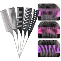 5Pcs/Set Hairbrush Highlight Dyeing Comb Hairstylist Dye Hair Pointed Combs Hair Salon Hairdressing Brush Styling Tools Y0606