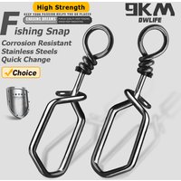 Fishing Snap 50~200Pcs Stainless Steel Coast Lock Snap Fishing Square Clip Lock Snap Fishing Lure Connector Quick Change Bait