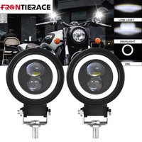 Additional motorcycle headlight DRL Angel Eyes12V 24V Fog Lamps Led Super Brighter 100W 6000K For Lighthouse before LED
