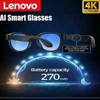 Lenovo AI Smart Glasses 800W 4K HD Camera Real-time Translation Call Music Recording Smart Glasses For Outdoor Travel New