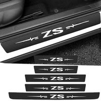 Car Styling for MG ZS Logo Carbon Fiber Door Sill Anti Kick Sticker Scuff Scratch Rear Trunk Threshold Strip Protect Film Decals