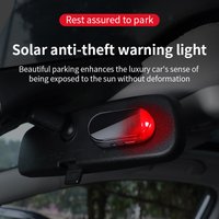 Solar powered car warning flashing light interior wiring free modification universal simulation anti-theft LED decorative