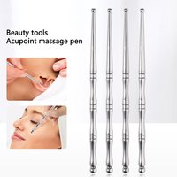 【Double Head Acupuncture Pen Facial Reflexology Tool Stainless Steel Trigger Point Massager Tool Deep Tissue Massage Tool】