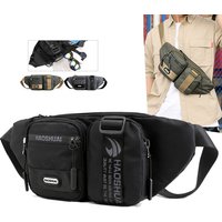 Men Fanny Waist Pack Cross body Bag Multi-Pocket Travel Hiking Outdoor Sports Military Nylon Male Hip Bum Belt Sling Chest Bags