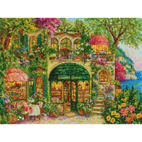 Diamond Painting Blooming Seaside Cottage Diamond Mosaic Full Round/Square Diamonds Handmade Art Creative Gift Home Decor