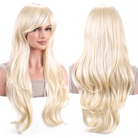 Synthetic wig, movie mermaid wig, golden long curly hair, Halloween Cosplay costume wig, women's fashionable daily wig