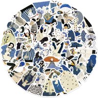 AliExpress GOGOTU 10/30/50PCS Funny Illustration Stickers Blue Graffiti Decoration Aesthetics DIY Fridge Luggage Laptop Guitar Bike Cartoon Decals