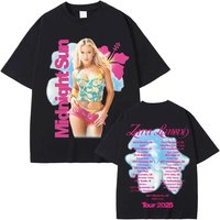 Singer Zara Larsson 2026 New Midnight Sun Tour Commemorative Print T-Shirt Cotton Comfortable High Quality Cartoon Print T-Shirt