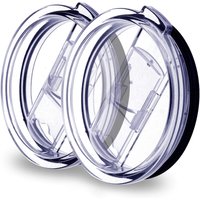 2 Pack Tumbler Replacement Lids for 20 oz Yeti and More Tumblers, Splash Proof Open‑Close Sliding Lid, Straw Friendly